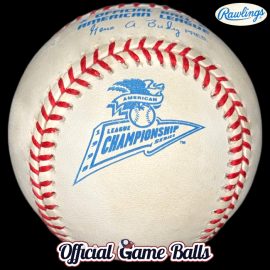 MLB Official Game Balls 1998 Rawlings American League Championship Series Baseball ALCS Ball Postseason. MLB Baseballs Major League Baseball Balls ROMLB Official Game Ball OfficialGameBalls commemorative special event logo.