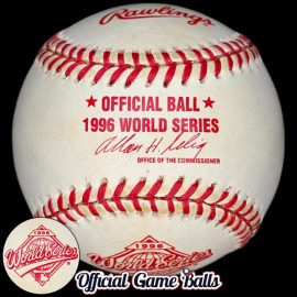 1996 Rawlings Major League World Series Baseball – Selig-Stamped Office of the Commissioner Version Official 1996 Rawlings MLB World Series game baseball featuring the rare, coveted Bud Selig commissioner signature stamp.