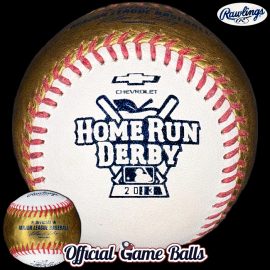 2013 Rawlings MLB All-Star Home Run Derby 24-Karat Gold Ball Citi Field. 2013 Rawlings MLB Home Run Derby game-model baseball with 24-karat gold-infused leather panel.
