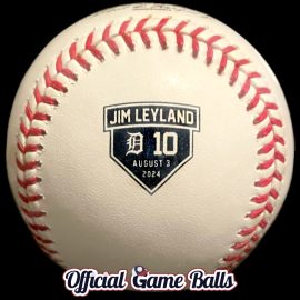 2024 Rawlings Detroit Tigers Jim Leyland Number 10 Retirement Ball 2024 Rawlings Detroit Tigers Jim Leyland jersey retirement official game baseball with commemorative #10 logo stamp.