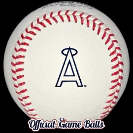 2026 Los Angeles LA Angels Throwback Week Baseball Official 2026 Rawlings Los Angeles Angels throwback baseball with commemorative California retro halo A logo.