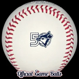 2026 Rawlings Toronto Blue Jays 50th Anniversary Baseball Official 2026 Rawlings Toronto Blue Jays 50th season commemorative baseball with number 50 and Birdhead logo.